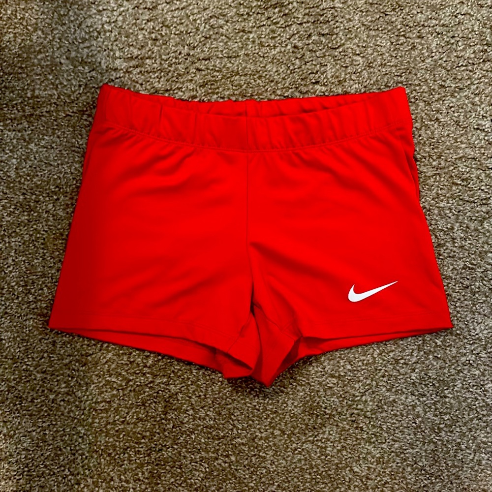 Bright red Nike dry-fit 3” size medium spandex.